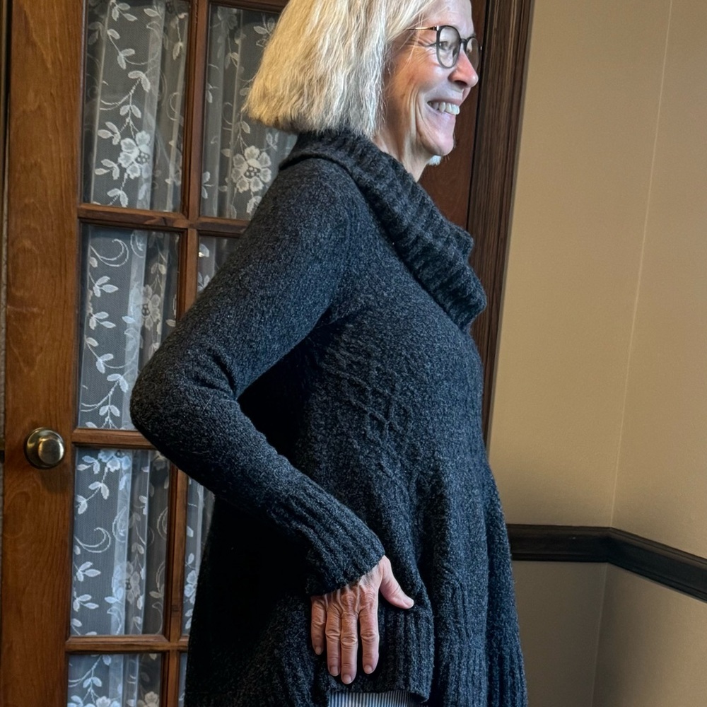 Ruby Moon Dark Gray Cowl Neck Sweater